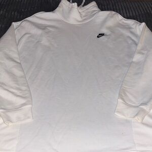 Nike White Cowl Neck Hoodie